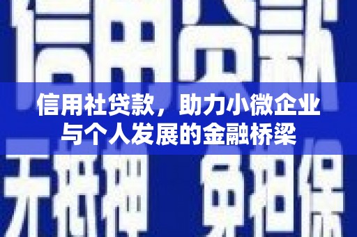 复兴信用社贷款，助力小微企业与个人发展的金融桥梁