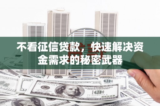 汉南不看征信贷款，快速解决资金需求的秘密武器
