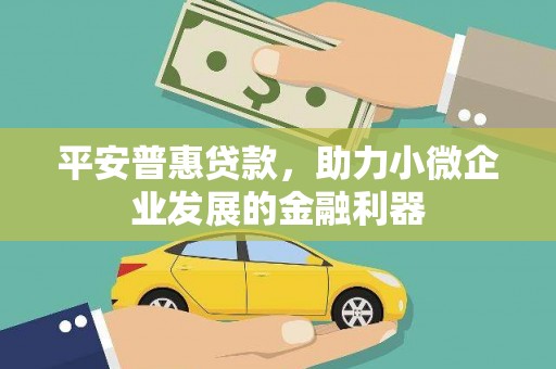称多平安普惠贷款，助力小微企业发展的金融利器