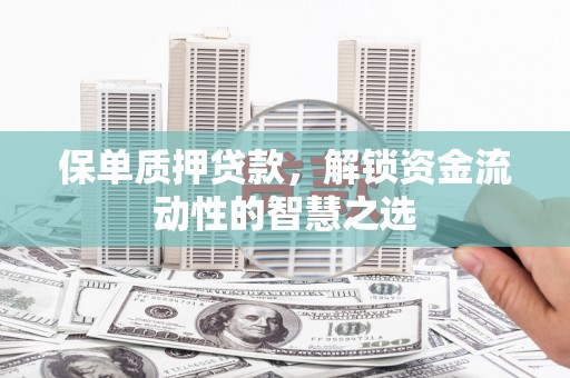 琼山保单质押贷款，解锁资金流动性的智慧之选