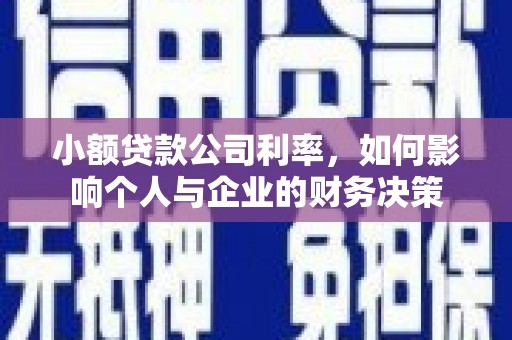 永靖小额贷款公司利率，如何影响个人与企业的财务决策