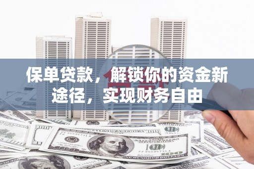 繁昌保单贷款，解锁你的资金新途径，实现财务自由