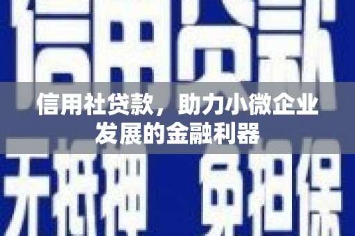 金乡信用社贷款，助力小微企业发展的金融利器