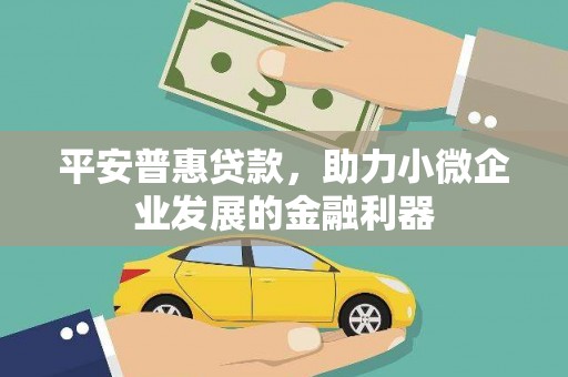 颍泉平安普惠贷款，助力小微企业发展的金融利器